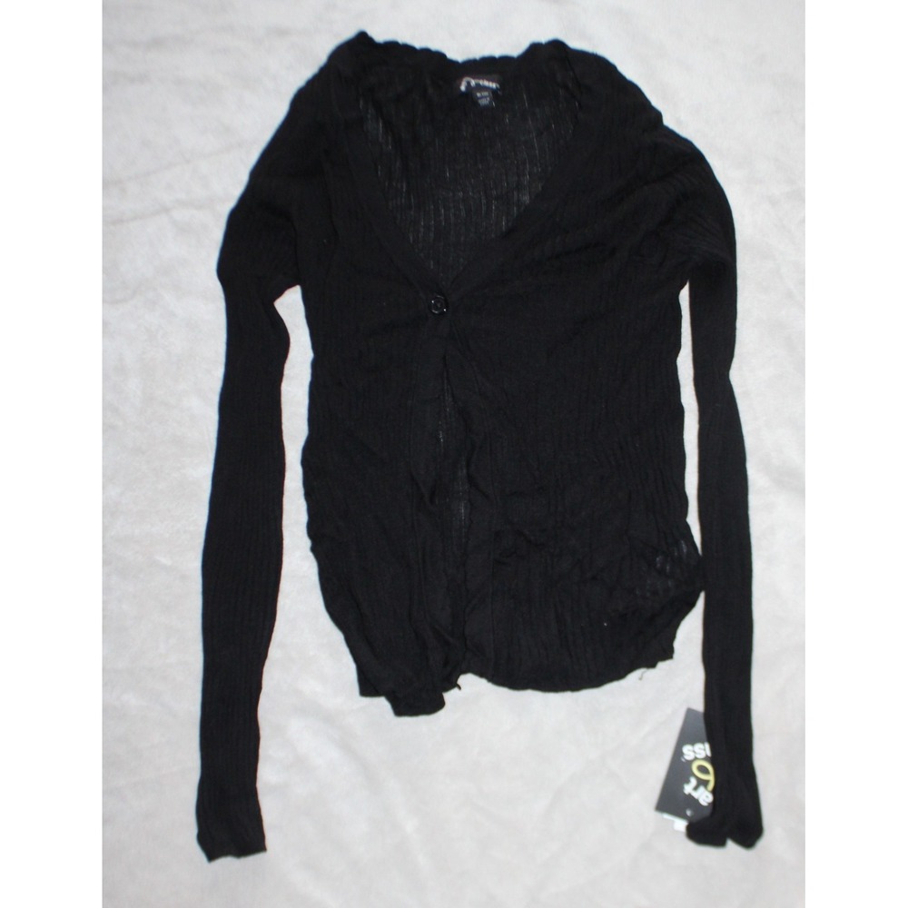 Art Class Girls Long Sleeves Ribbed cardigan Large Size L 10/12 Black Top